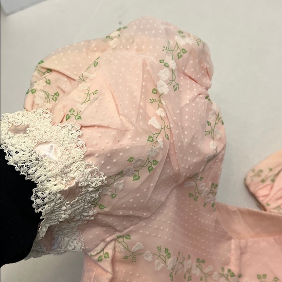 VINTAGE WOMENS REGENCY SWISS DOT LONG MAXI DRESS WITH PUFF SLEEVES SMALL - Picture 14 of 17